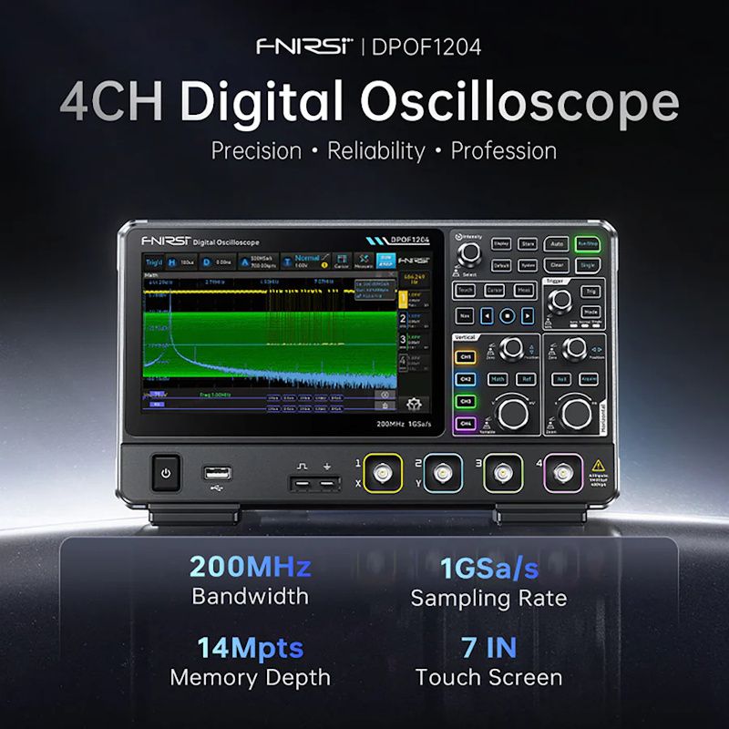 Fnirsi DPOF-1204 4ch 200 MHz Digital Phosphor Oscilloscope